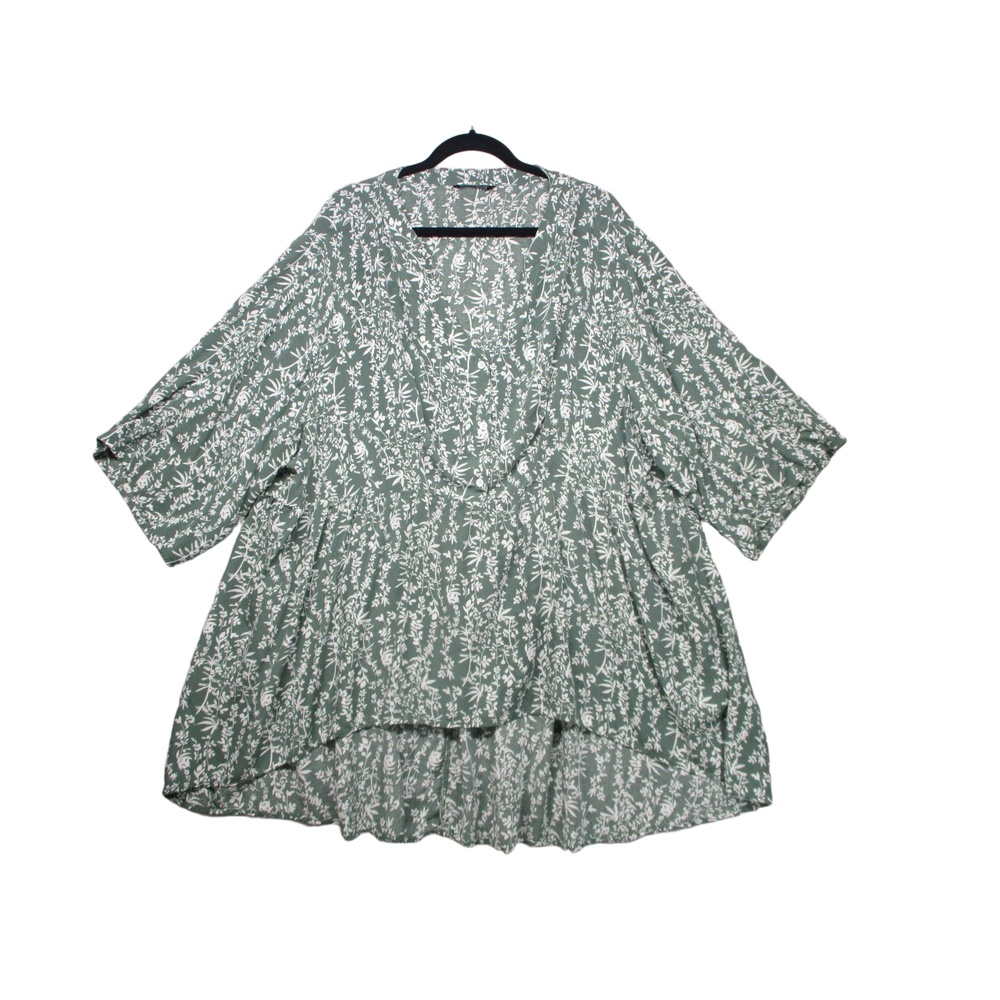 Bloomchic Green Floral Bohemian Tunic Dress Women Size 28